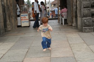 Set a 3 year old loose in a temple and you get this!