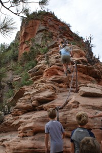 Ascending Angels Landing by chain
