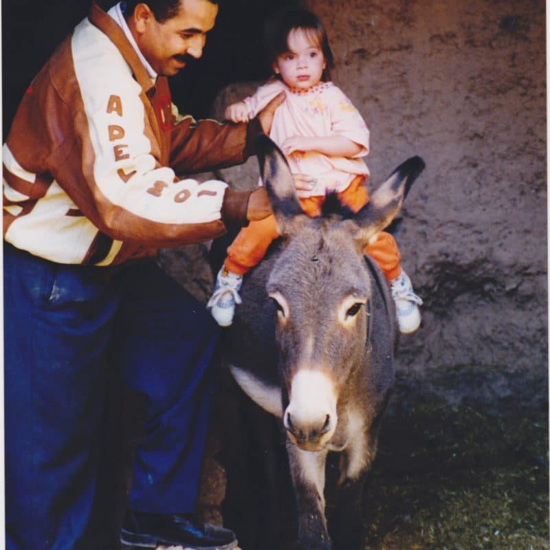Gal on a donkey - Morocco