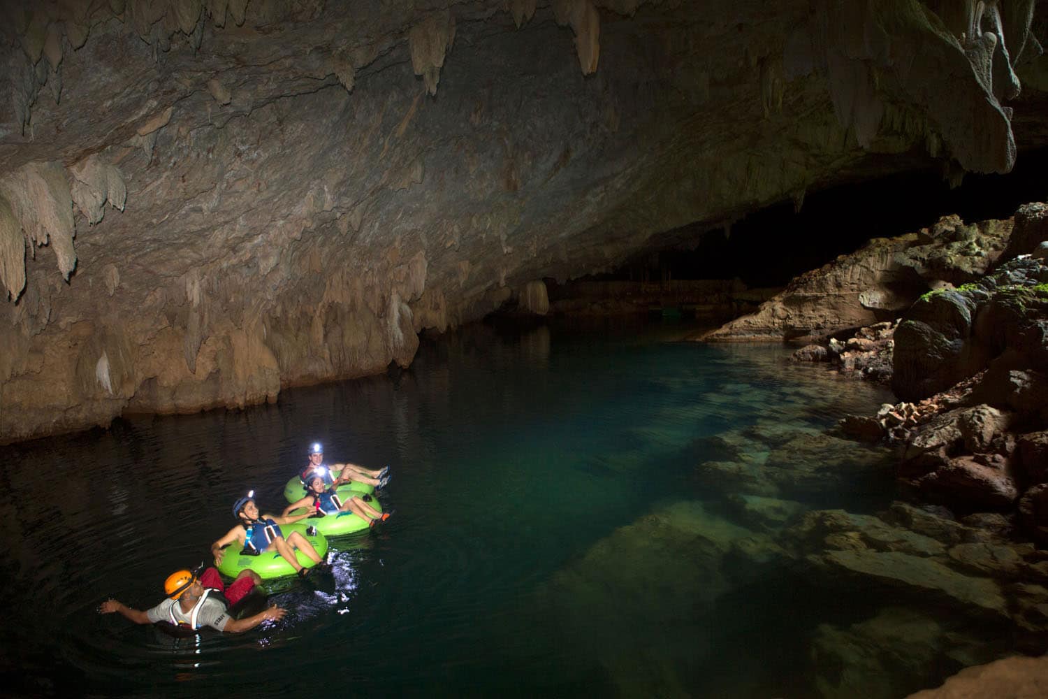 Tubing through a cave in Belize