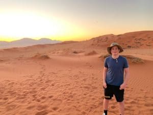 sunset at namib desert