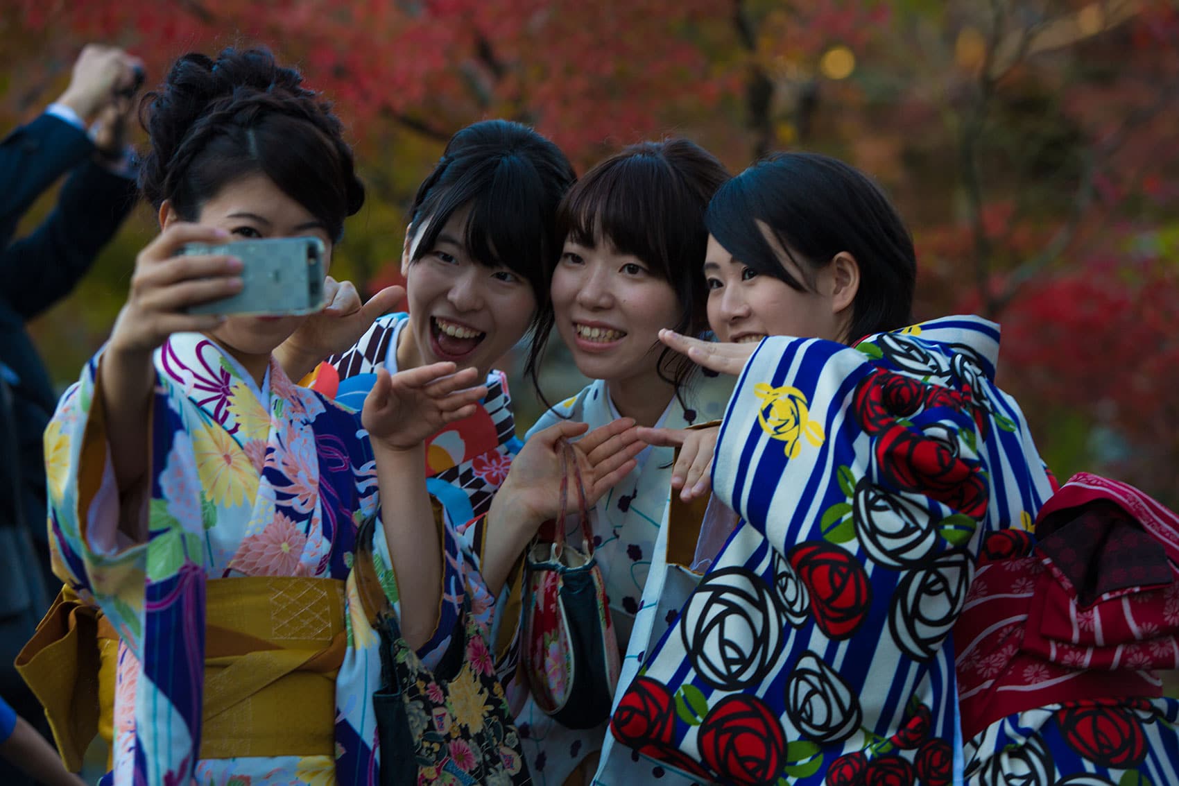 Women in Japan taking a picture